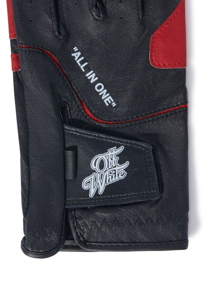 OFF-WHITE Leather Golf Gloves Black/Red