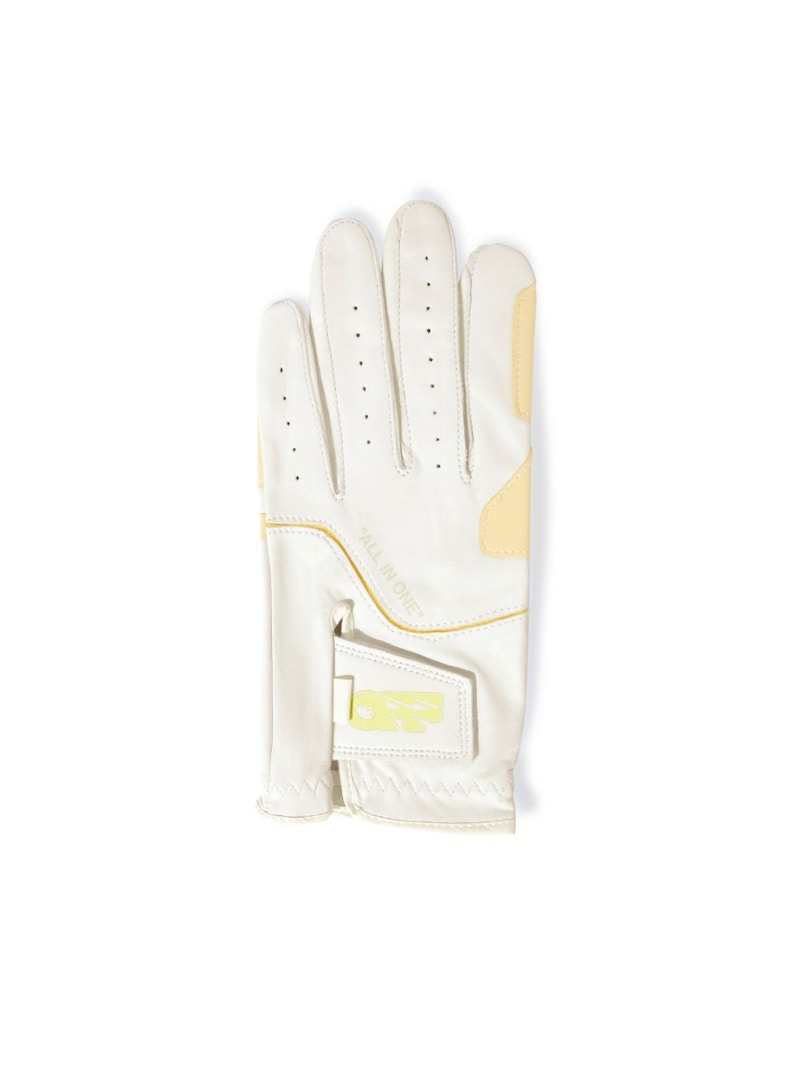 OFF-WHITE Leather Golf Gloves Gray/Yellow
