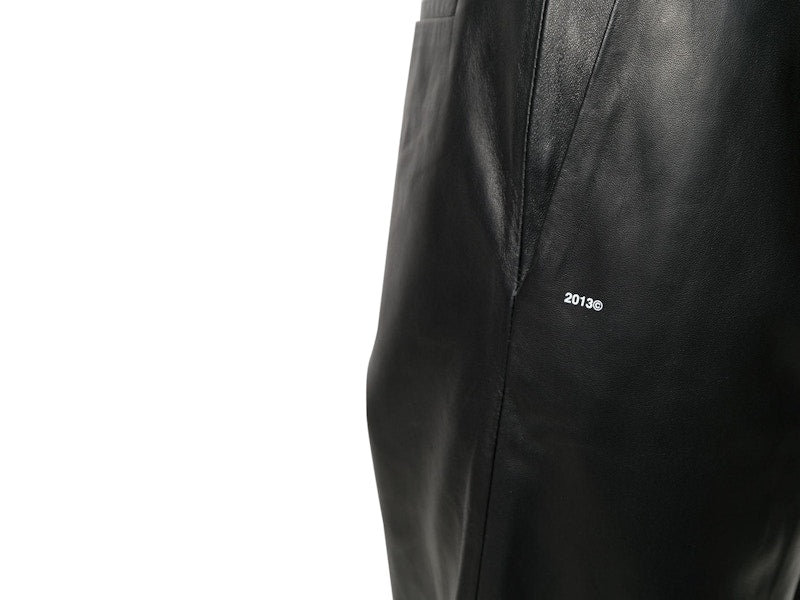 OFF-WHITE Leather Meteor Holes Formal Pants Black