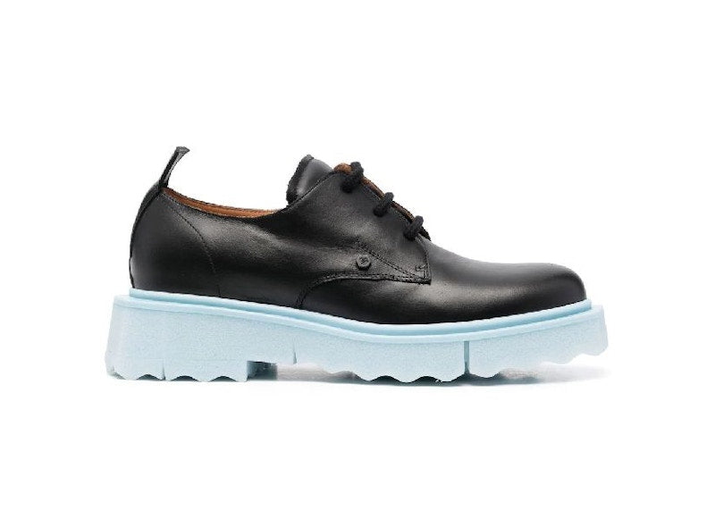OFF-WHITE Leather Sponge Derby Black Light Blue