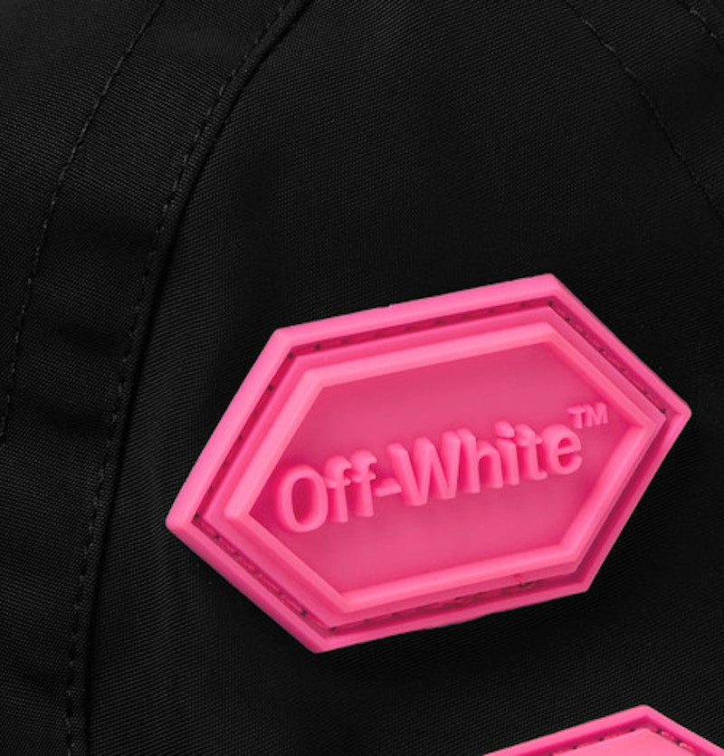 OFF-WHITE Logo Appliqued Shell Baseball Hat Black/Pink