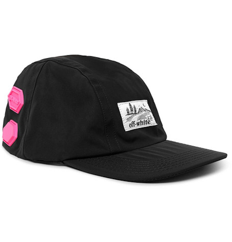 OFF-WHITE Logo Appliqued Shell Baseball Hat Black/Pink