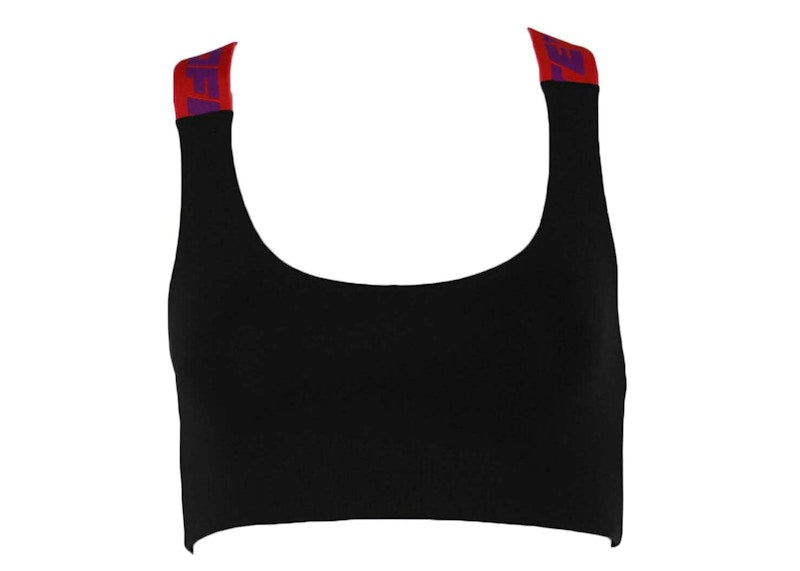 OFF-WHITE Logo Band Crisscross Sports Bra Black