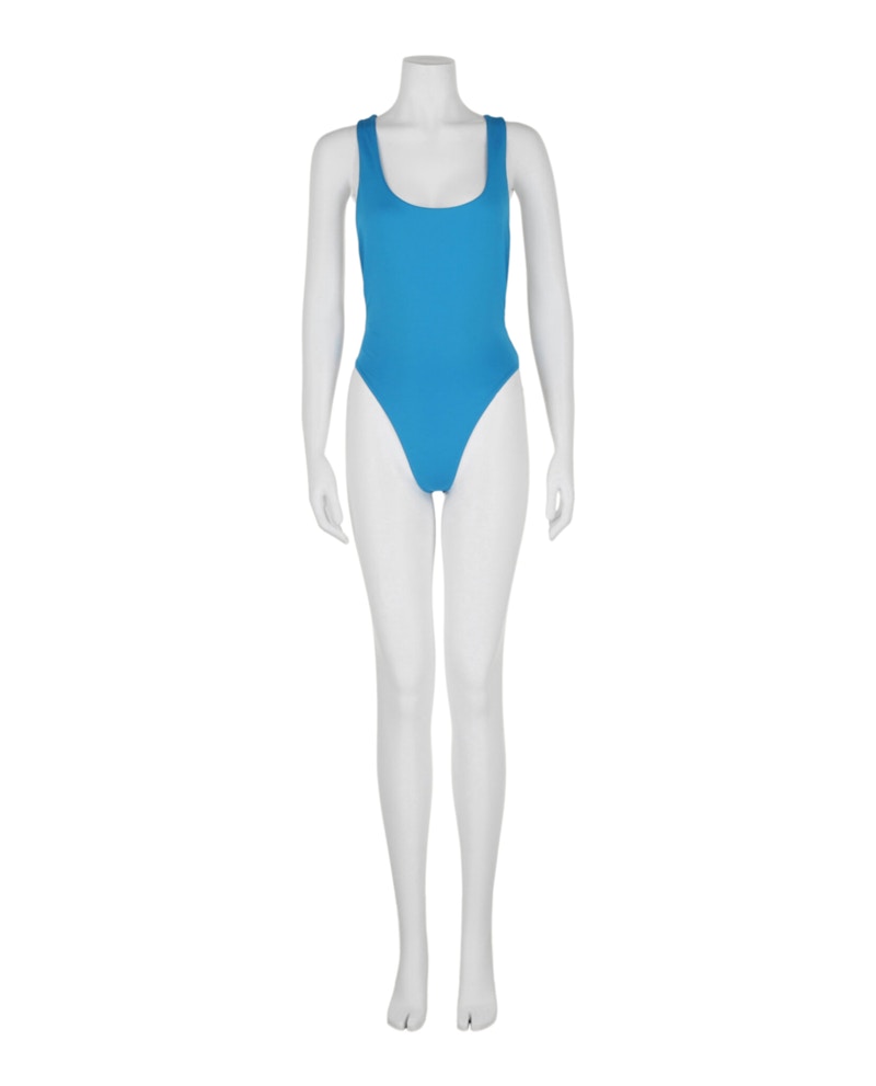 OFF-WHITE Logo Band Swimsuit Blue