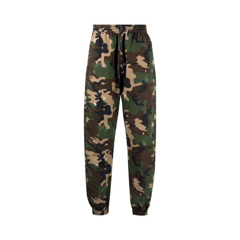 OFF-WHITE Logo Camo Casual Pants Camo Green
