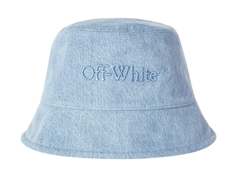 OFF-WHITE Logo Denim Bucket Hat Blue