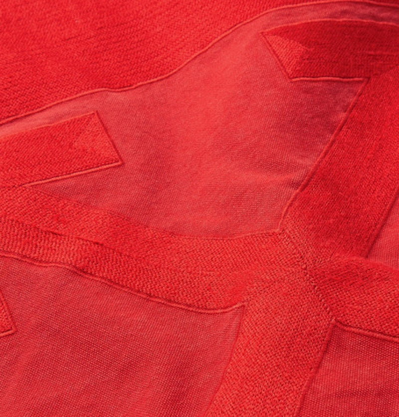 OFF-WHITE Logo Embroidered Canvas Jacket Red