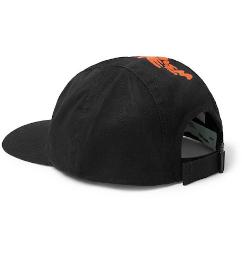 OFF-WHITE Logo Print Baseball Hat Black/Orange