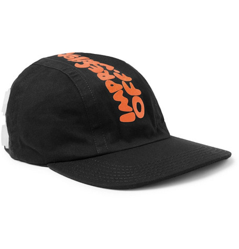 OFF-WHITE Logo Print Baseball Hat Black/Orange
