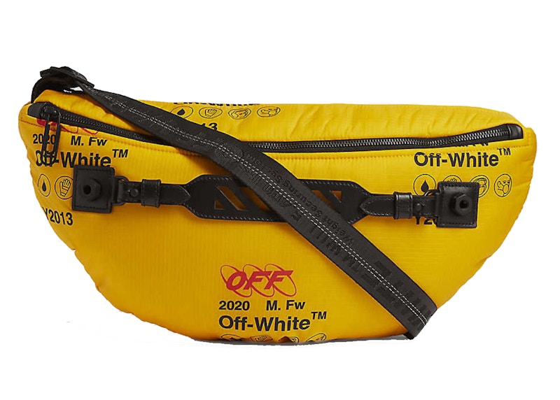 OFF-WHITE Logo-Print Belt Bag Industrial Strap Yellow
