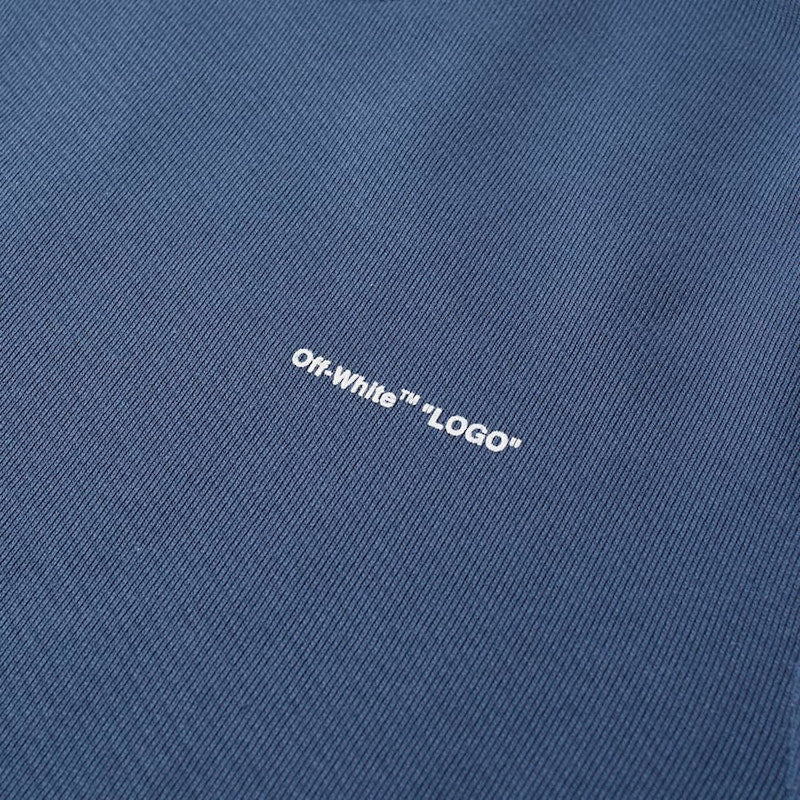 OFF-WHITE Logo Print Crewneck Sweatshirt Navy/White