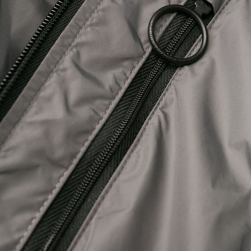 OFF-WHITE Logo Print Raincoat Grey/Fluo Yellow