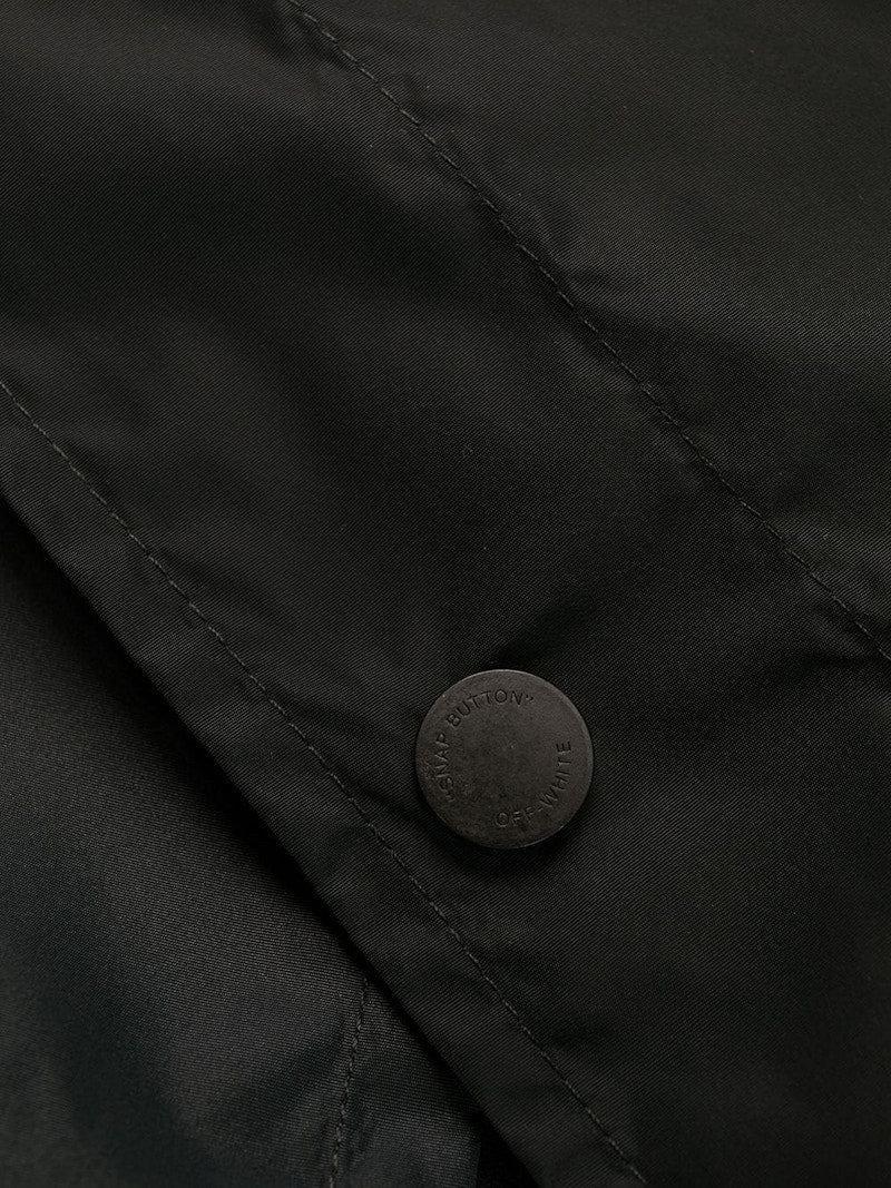 OFF-WHITE Logo Raincoat Black/White