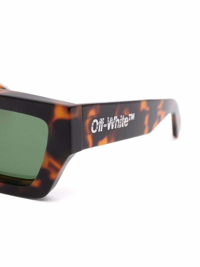 OFF-WHITE Manchester Rectangular Frame Sunglasses Brown/Green/White (OERI002Y21PLA0016055)