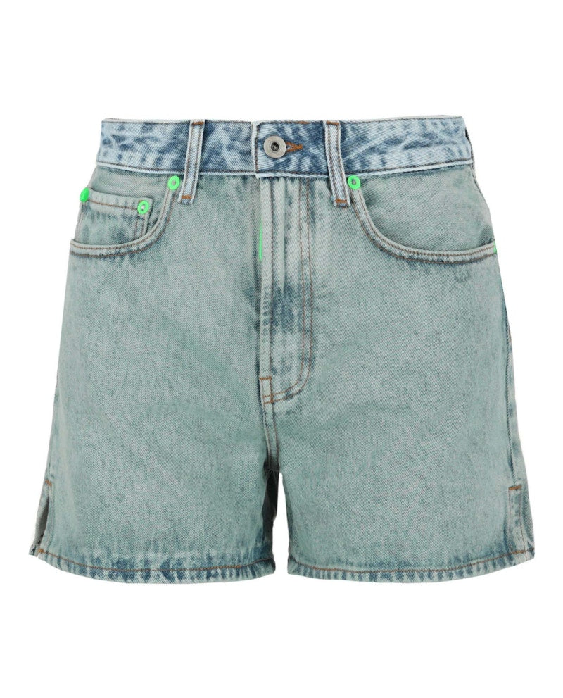 OFF-WHITE Marbled Denim Shorts Blue
