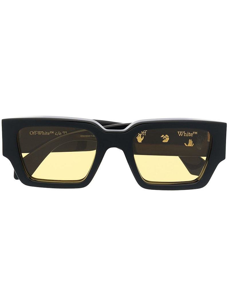 OFF-WHITE Mari Rectangular Frame Sunglasses Black/Yellow (OMRI010R21PLA0011018)