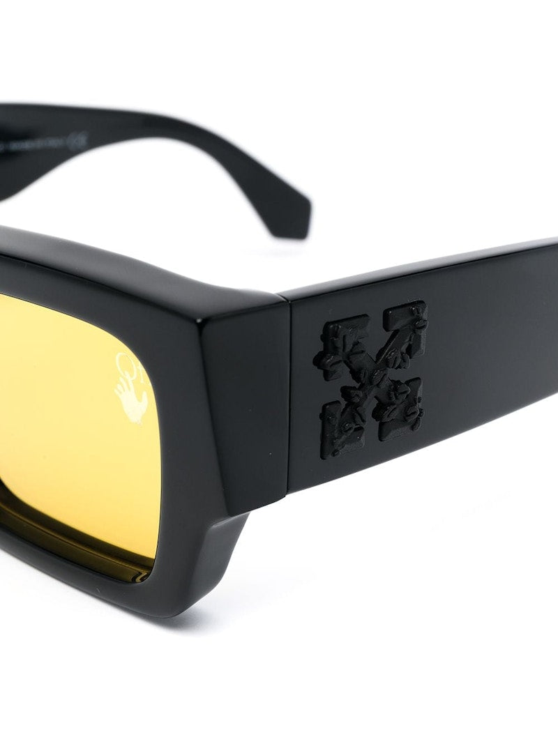 OFF-WHITE Mari Rectangular Frame Sunglasses Black/Yellow (OMRI010R21PLA0011018)