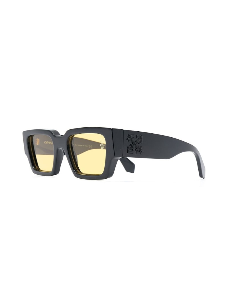 OFF-WHITE Mari Rectangular Frame Sunglasses Black/Yellow (OMRI010R21PLA0011018)