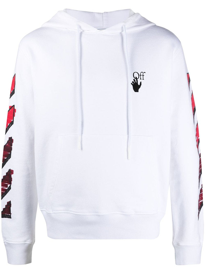 OFF-WHITE Marker Hoodie White/Red