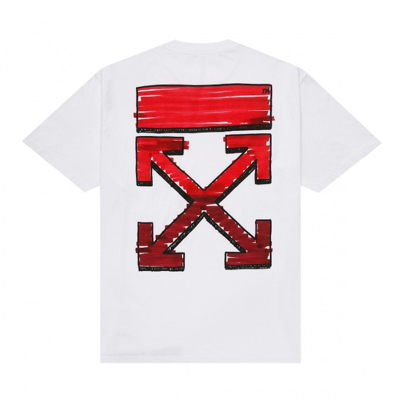 OFF-WHITE Marker S/S Over Tee White/Red