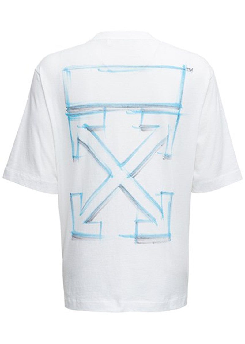 OFF-WHITE Marker Skate T-Shirt White Blue