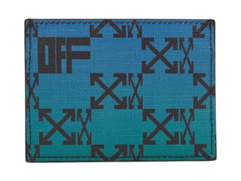OFF-WHITE Monogram Allover Simple Card Case Blue