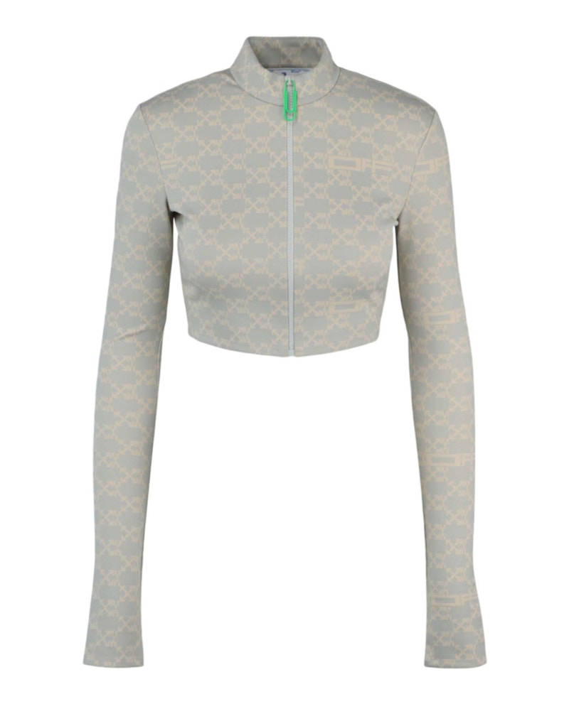 OFF-WHITE Monogram Cropped Track Jacket White