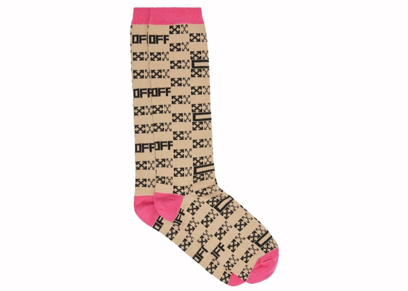 OFF-WHITE Monogram Long Socks Brown/Black