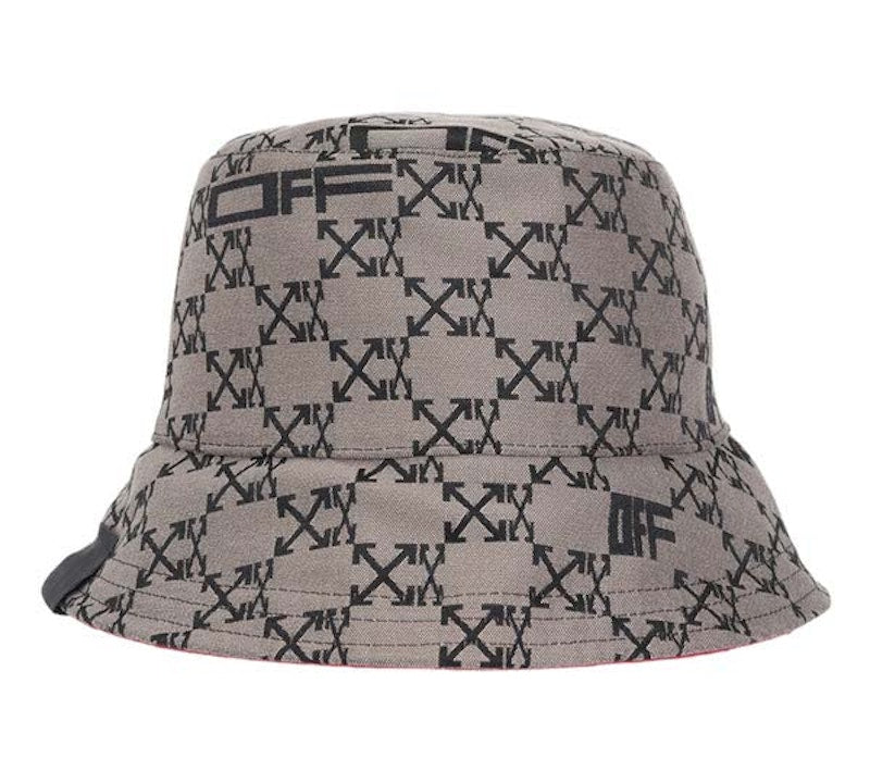 OFF-WHITE Monogram Reversible Bucket Hat Brown/Fuchsia