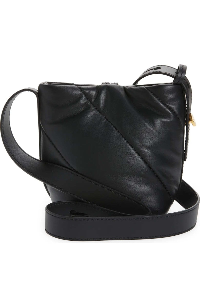 OFF-WHITE Nailed Quilted Leather Bucket Bag Black