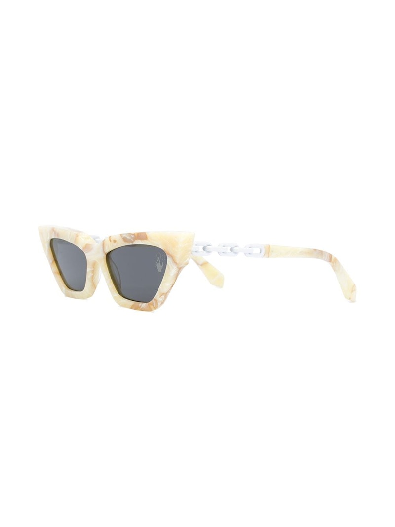 OFF-WHITE Nina Cat Eye Sunglasses Yellow Marble (OWRI021F20PLA0011803)