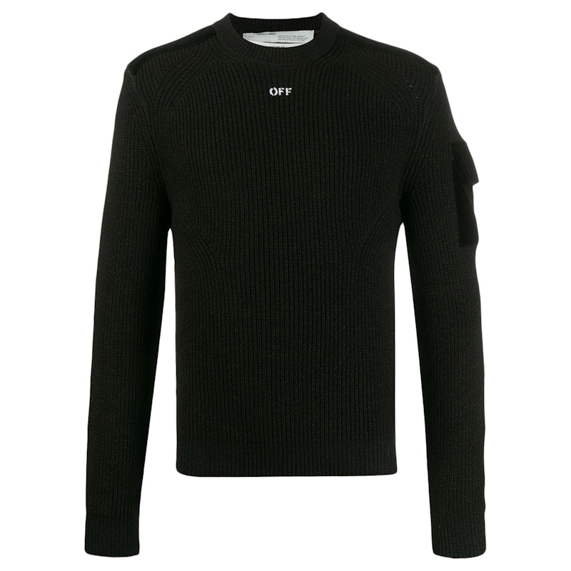OFF-WHITE OFF Logo Print Military Sweater Black/Black