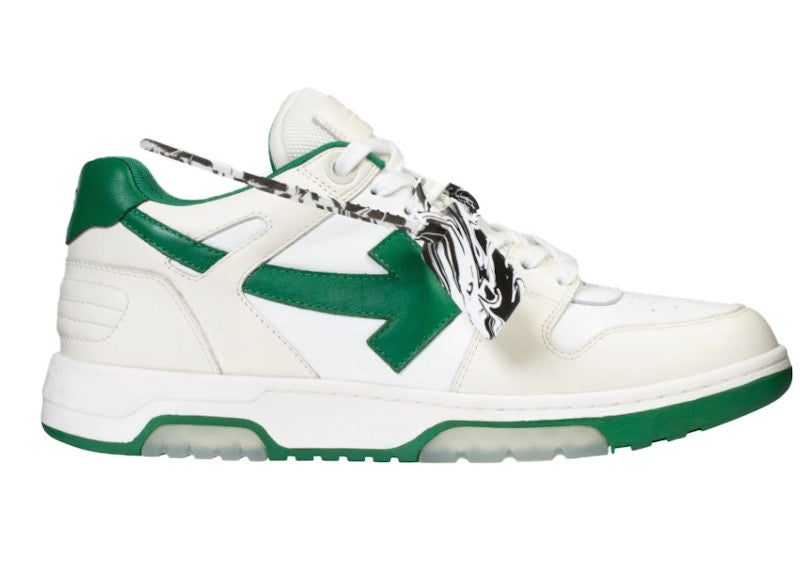 OFF-WHITE Out Of Office "OOO" Low Tops White Green 2021