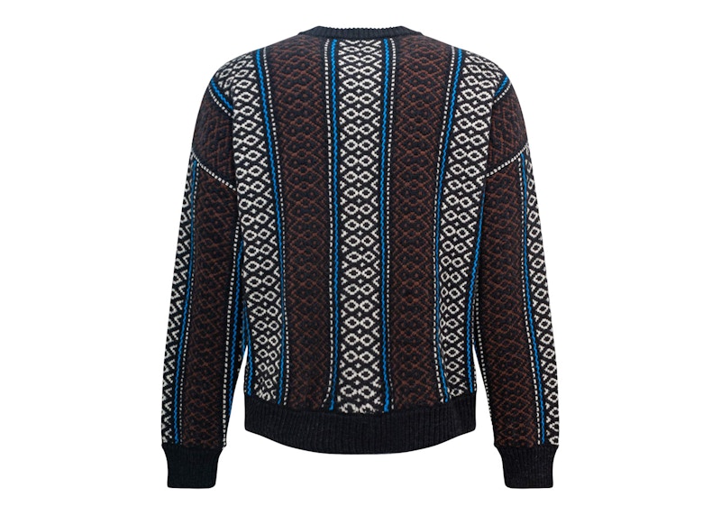 OFF-WHITE OW Baja Chunky Crew Knit Sweater Blue/Yellow/Multi