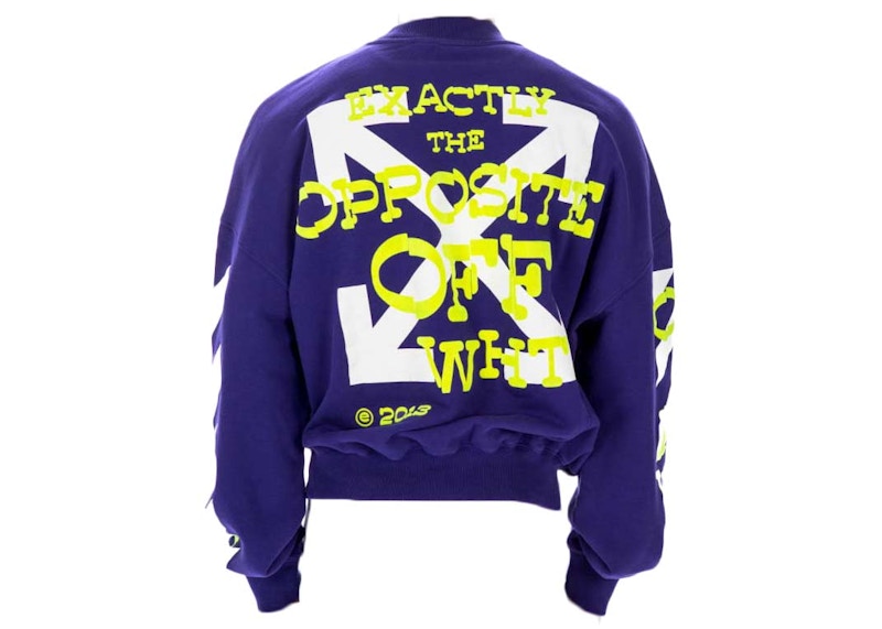 OFF-WHITE Opposite Arrow Boxy Crewneck Purple/Lime