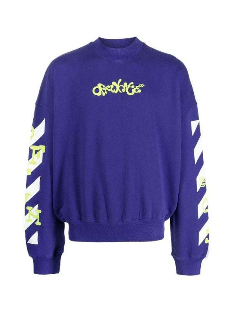 OFF-WHITE Opposite Arrow Boxy Crewneck Purple/Lime