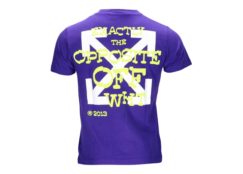 OFF-WHITE Opposite Arrow Logo-Print Slim Tee Purple/White/Yellow