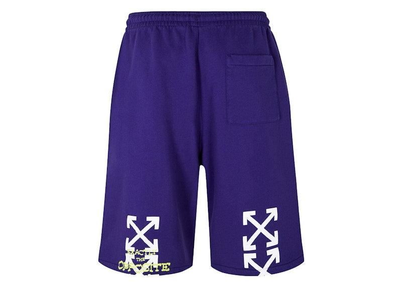 OFF-WHITE Opposite Arrow Skate Sweatshort Purple/Lime
