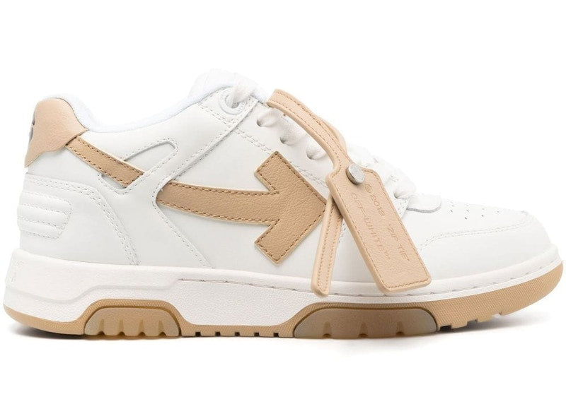OFF-WHITE Out Of Office Calf Leather White Camel (Women's)