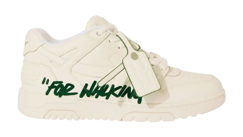 OFF-WHITE Out Of Office For Walking Low Tops White Green