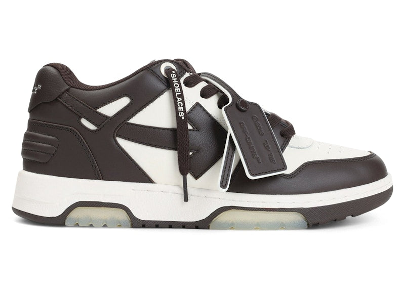 OFF-WHITE Out Of Office OOO Low Tops Chocolate White