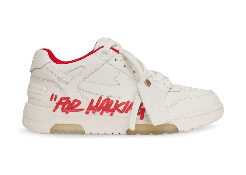 OFF-WHITE Out Of Office "OOO" Low Tops For Walking White White Red FW21