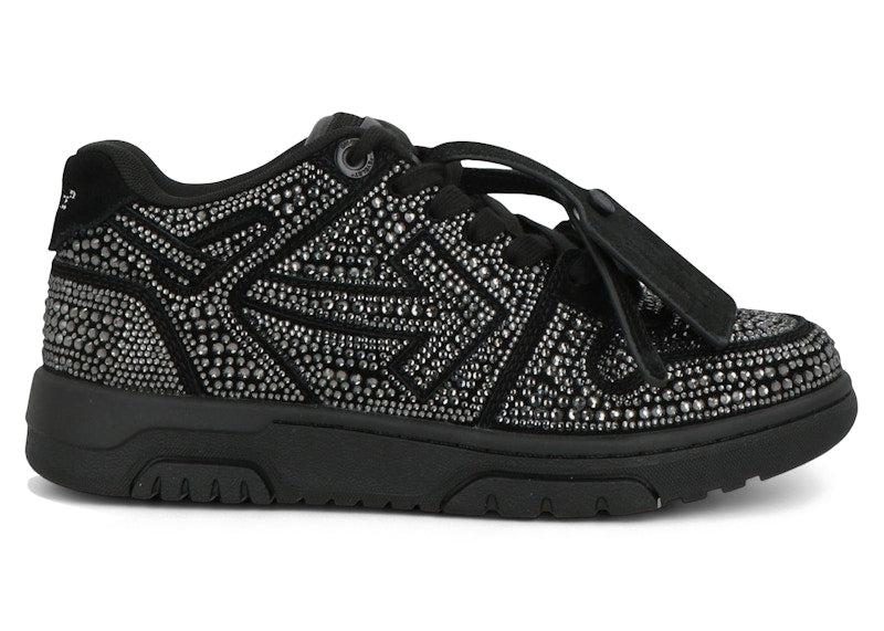 OFF-WHITE Out Of Office OOO Low Tops Strass Crystal Embellished Black (Women's)