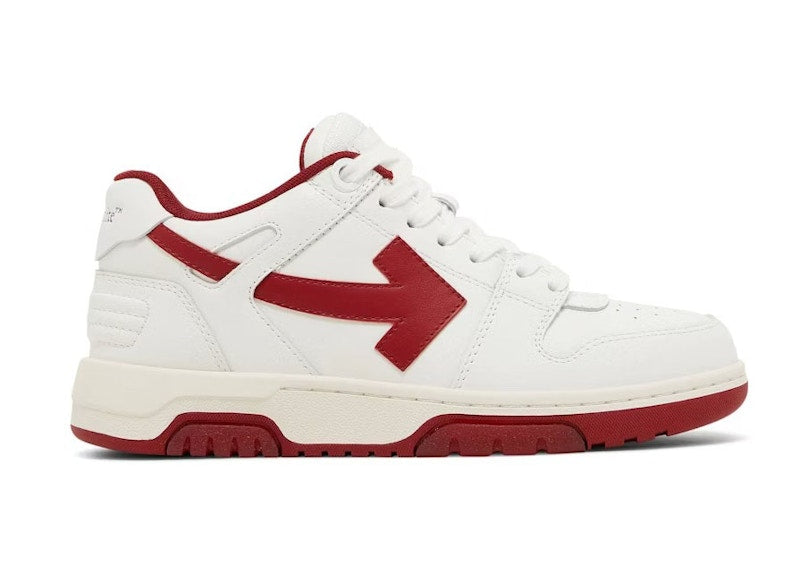 OFF-WHITE Out Of Office OOO Low Tops White Burgundy (Women's)