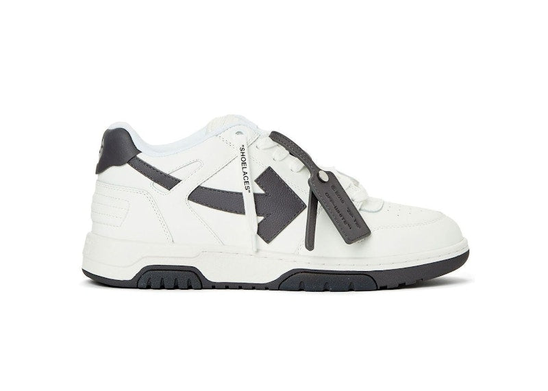 OFF-WHITE Out Of Office OOO Low Tops White Dark Grey