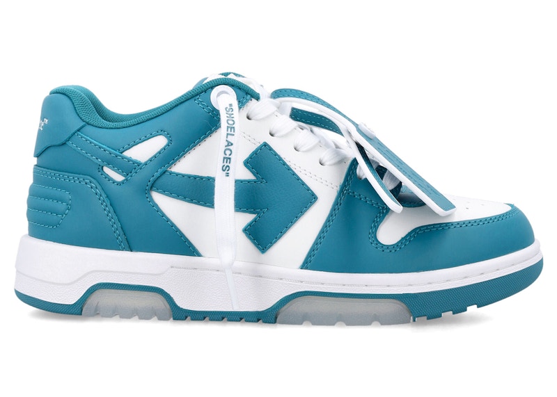 OFF-WHITE Out Of Office OOO Low Tops White Petrol Blue (Women's)