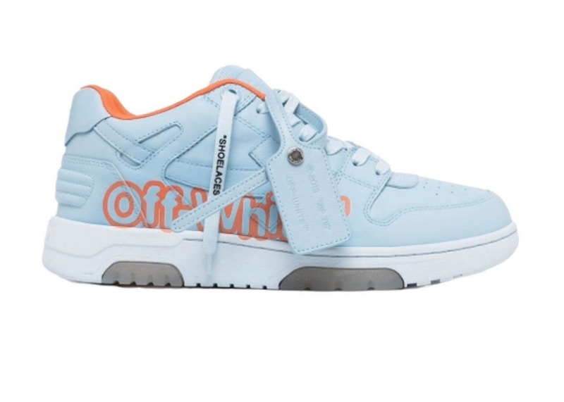 OFF-WHITE Out Of Office OOO "Off-White" Low Tops Light Blue Orange