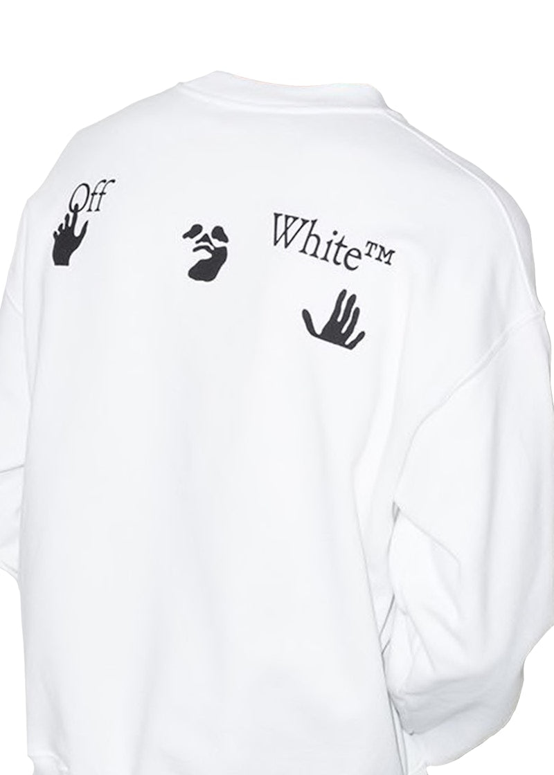 OFF-WHITE "Outfit Came From Italy" Print Crewneck White/Black