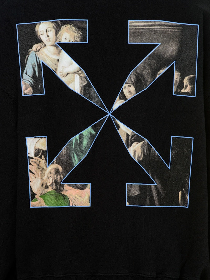OFF-WHITE Oversize Fit Caravaggio Painting Hoodie Black/Black