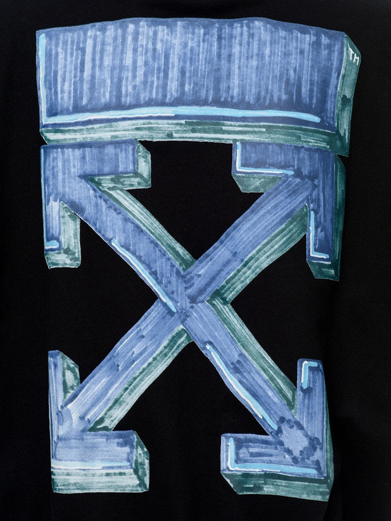 OFF-WHITE Oversize Fit Marker Arrows Crewneck Sweatshirt Black/Blue